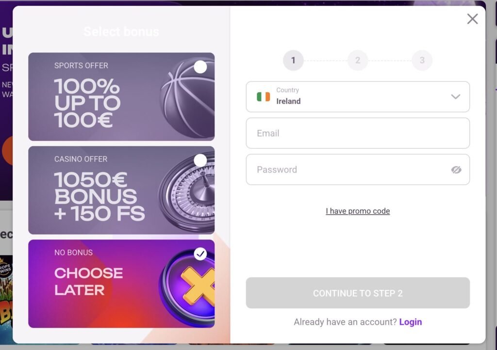 login tonybet ireland