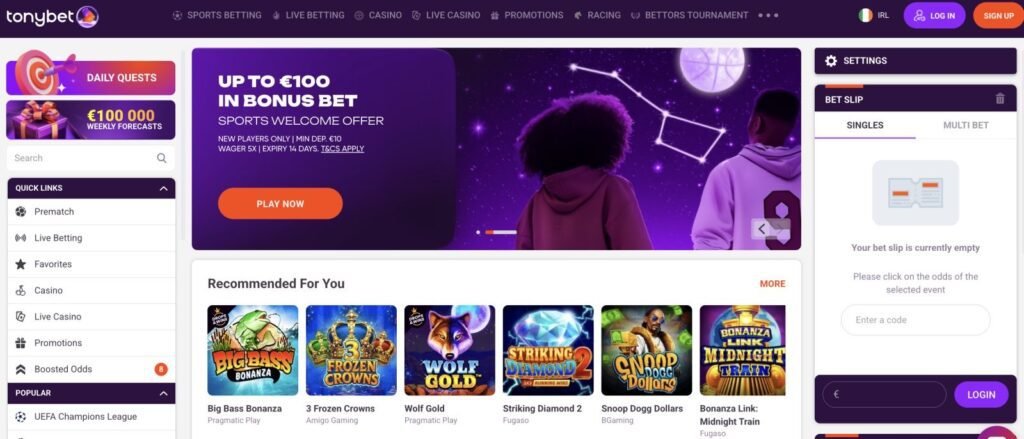 tonybet ireland